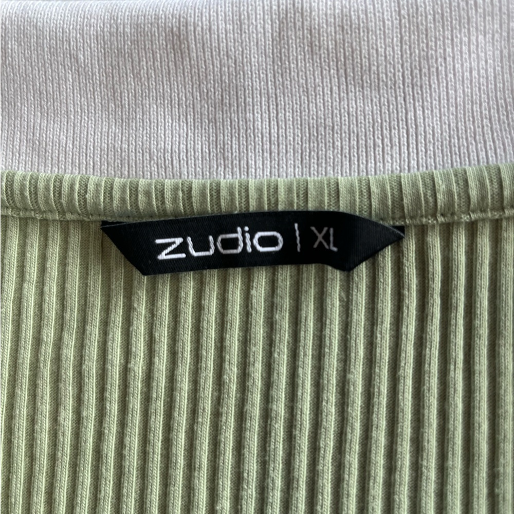 Green Ribbed 90’S Cropped Tee - Picture 3 of 5